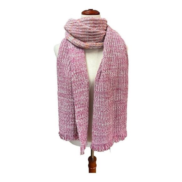 Stitches & Stripes Acrylic Scarf~Size OS~Pink Orange Pashmina~Stitch Fix NWT - Picture 3 of 9